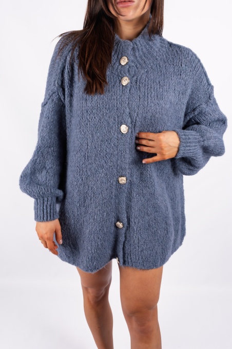 Lanel - woolen cardigan - cornflower blue/blue