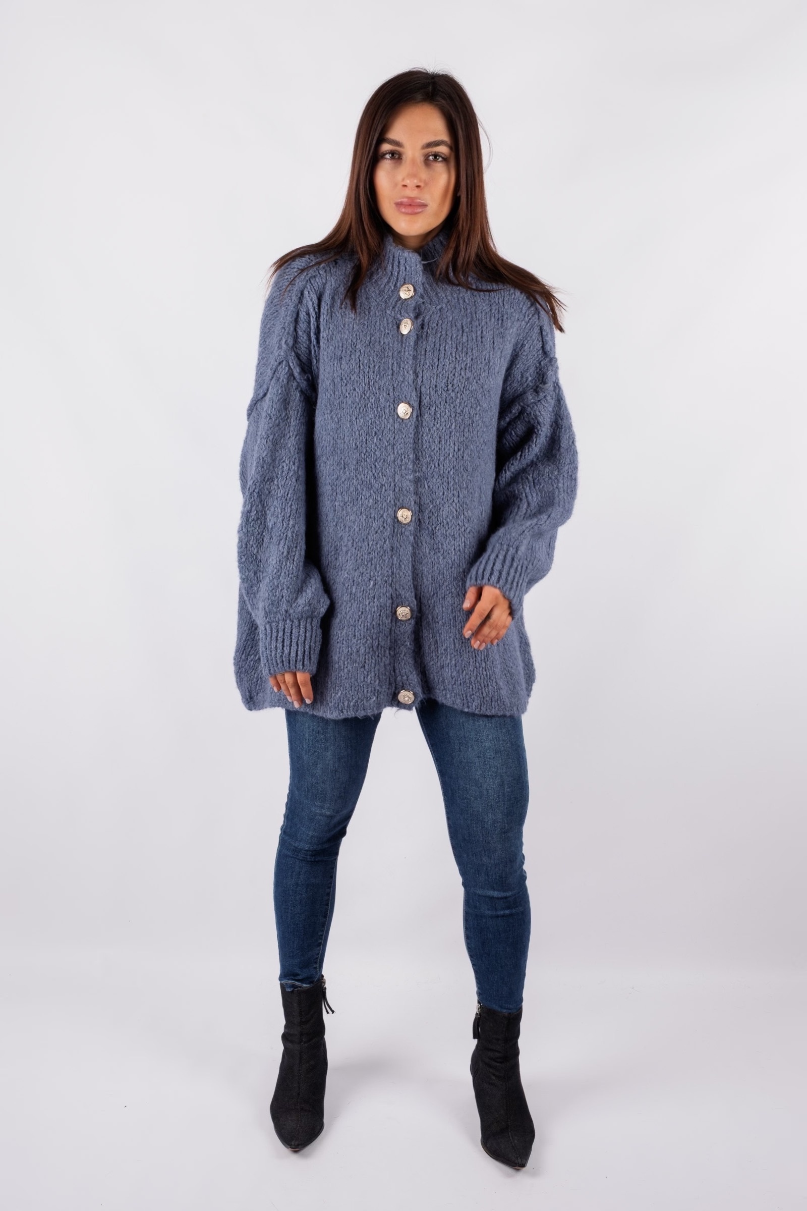 Lanel - woolen cardigan - cornflower blue/blue