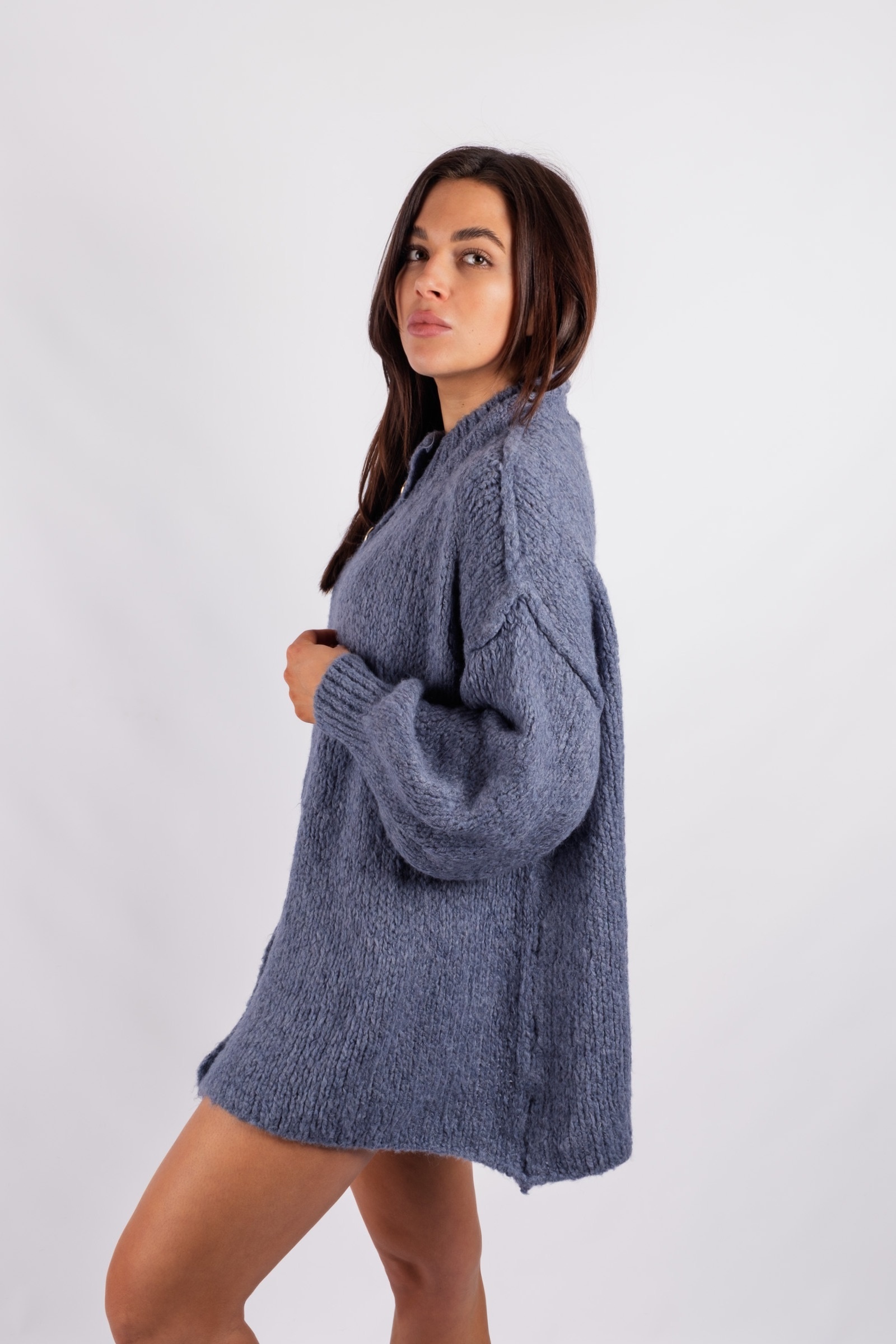 Lanel - woolen cardigan - cornflower blue/blue