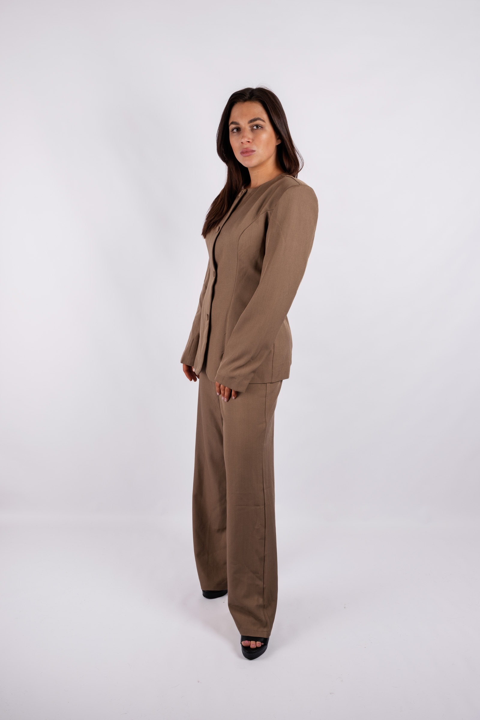 Mocha - a suit set with a fitted jacket