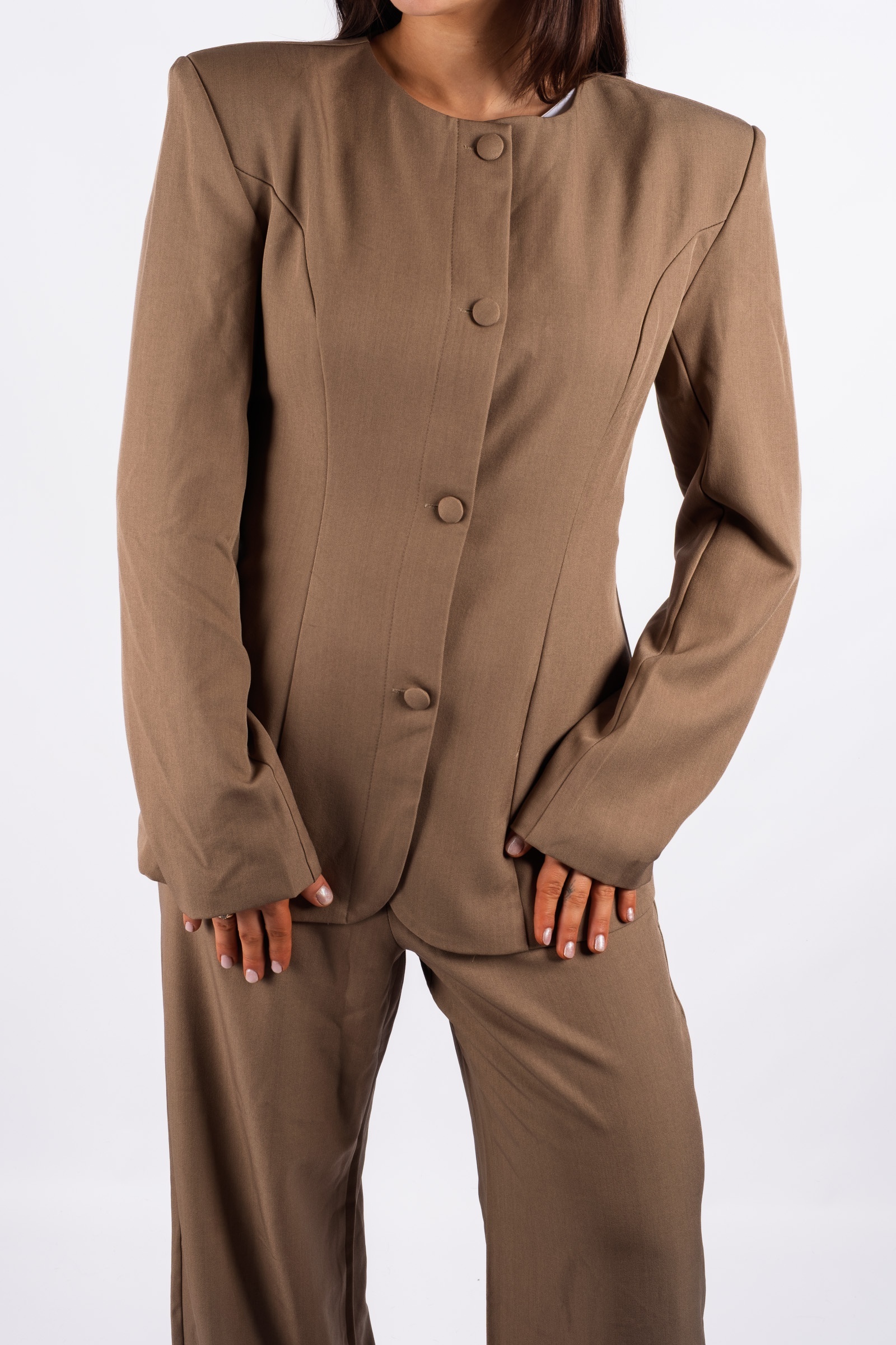 Mocha - a suit set with a fitted jacket
