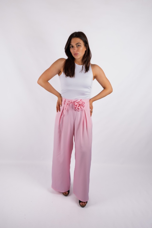 Vero - light pink straight-cut suit trousers
