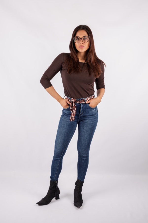 Lino - jeansy skinnyfit z wysokim dopasowane elastyczne