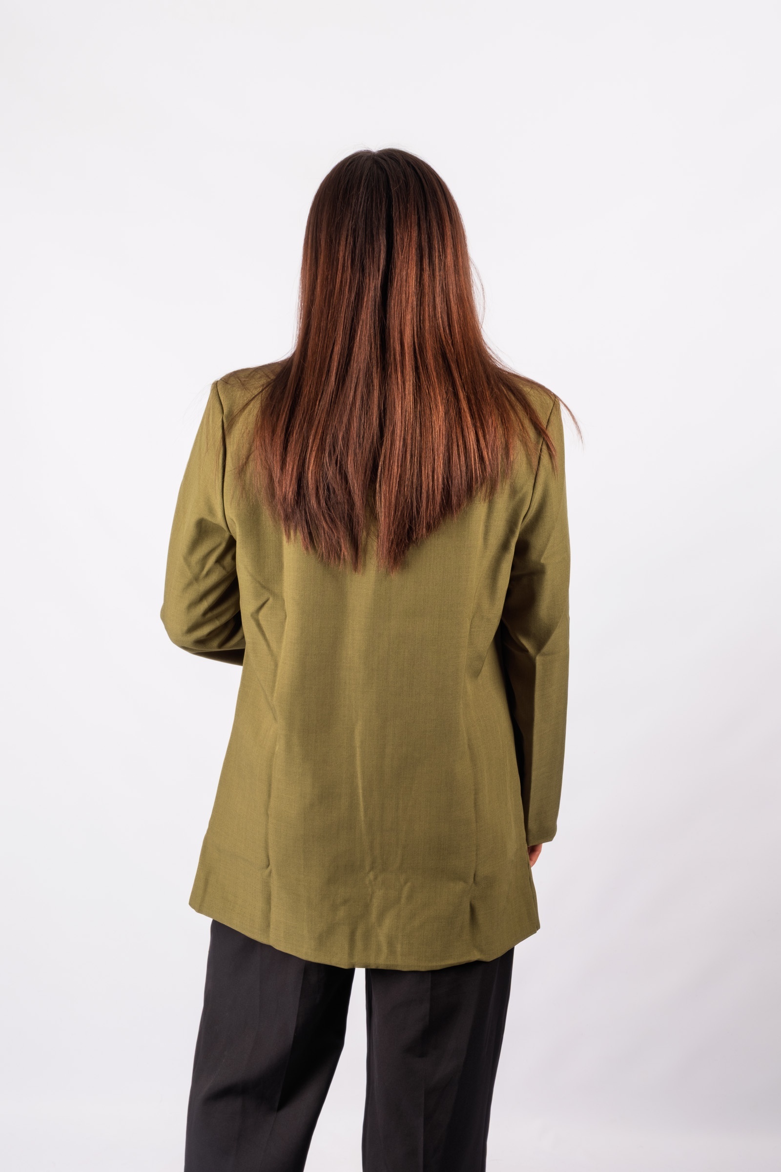 Mera - straight olive blazer
