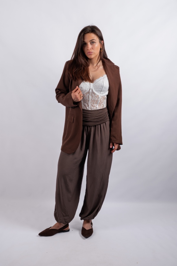 Viva - airy viscose trousers in brown 2