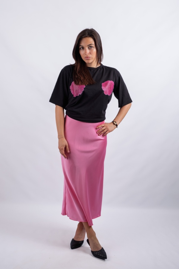Fira - floral T-shirt in deep pink