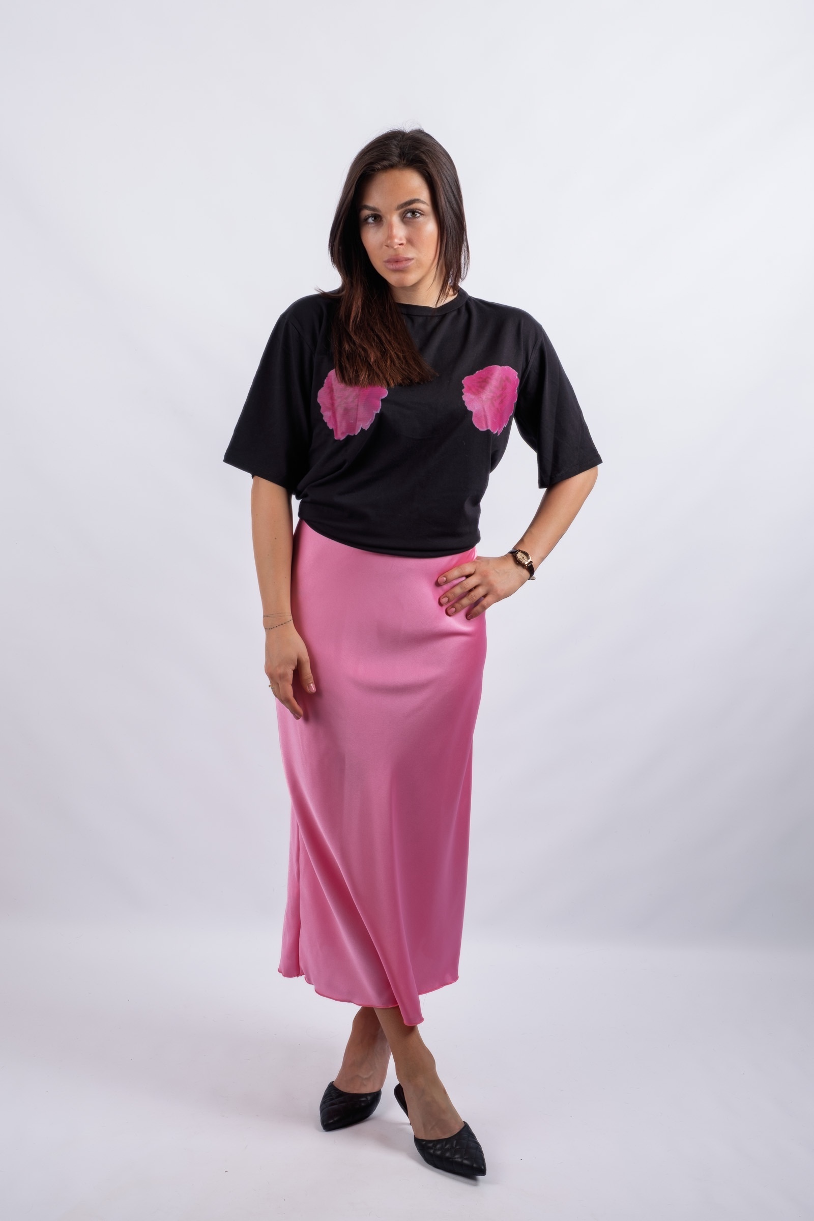 Fira - floral T-shirt in deep pink