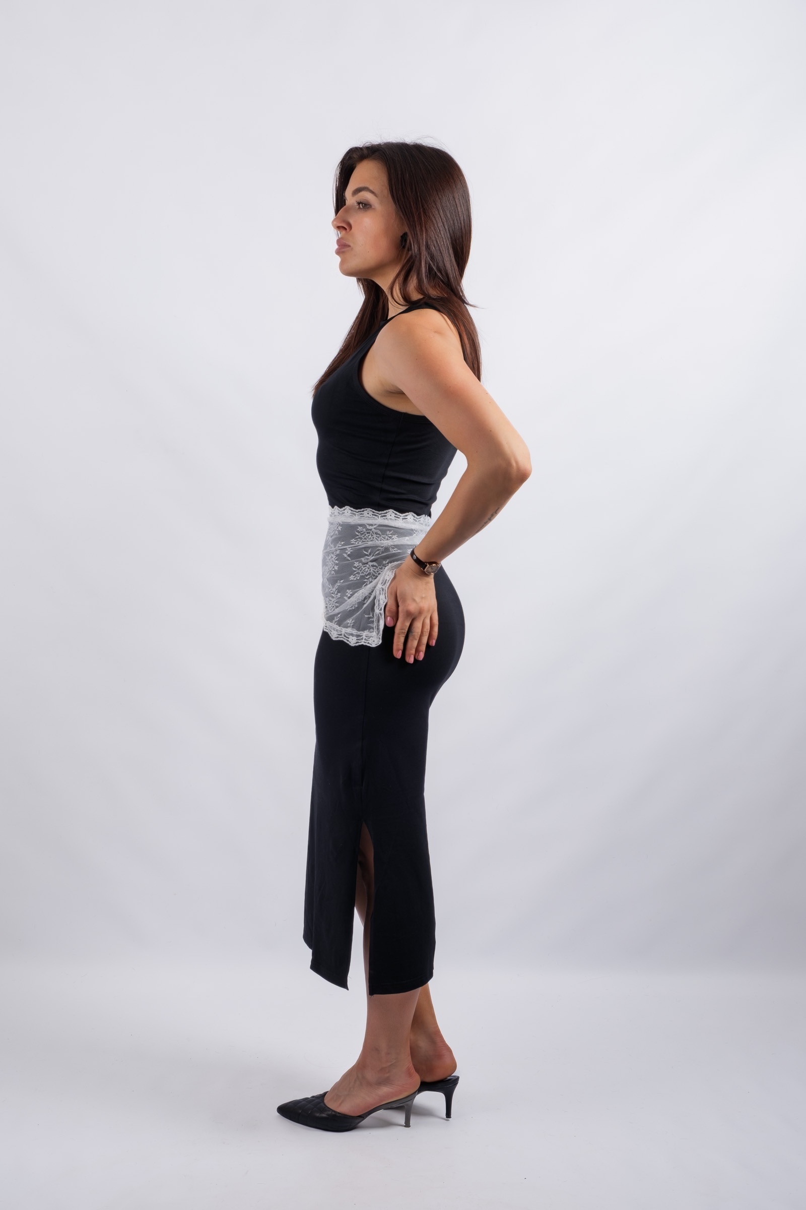 Sienna - fitted cotton dress with a boho scarf