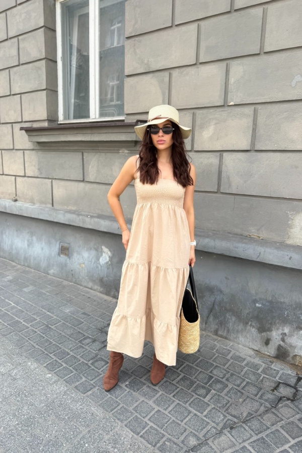 Amira - sukienka z falbankami maxi