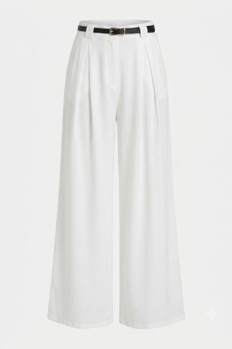 Palazo - cream airy viscose trousers