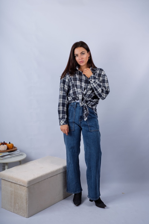 Blue - koszula flanelowa w kratkę | Nimes Boutique 2