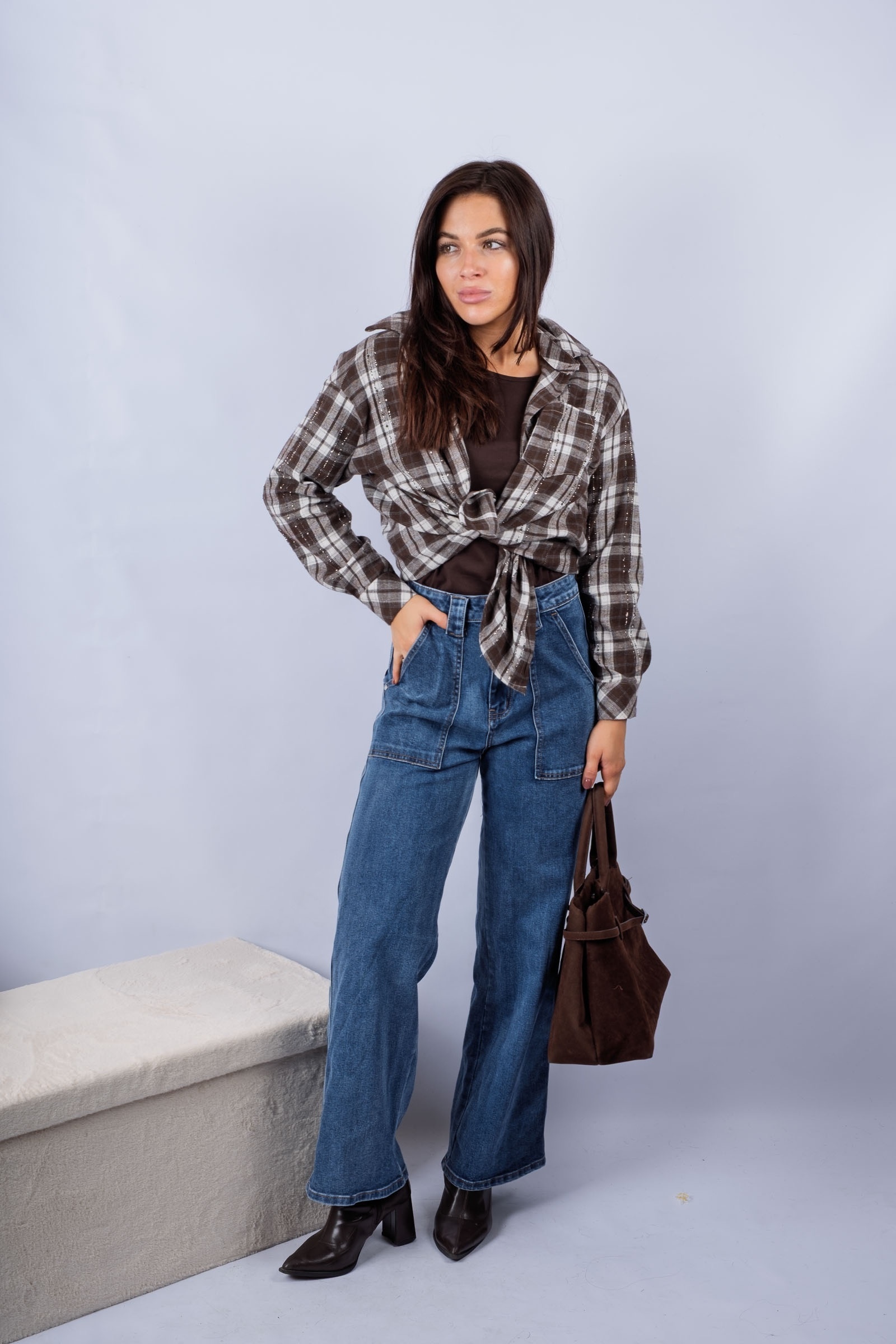 Browny - checked flannel shirt | Nimes Boutique