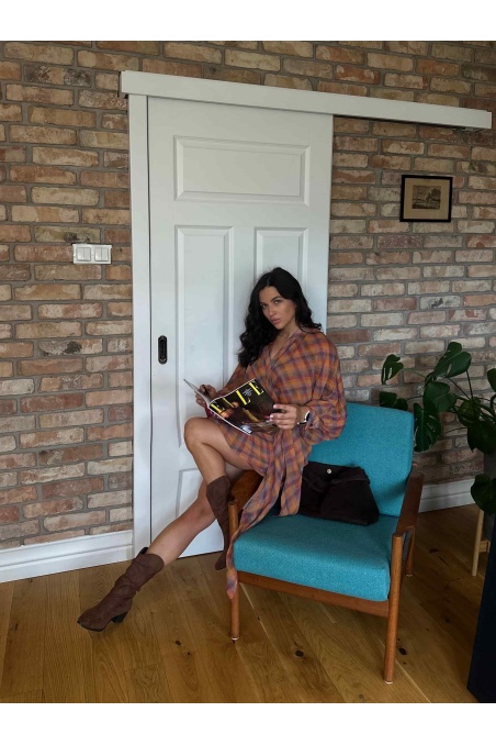 Elira - asymetryczna sukienka w kratkę | Nimes Boutique